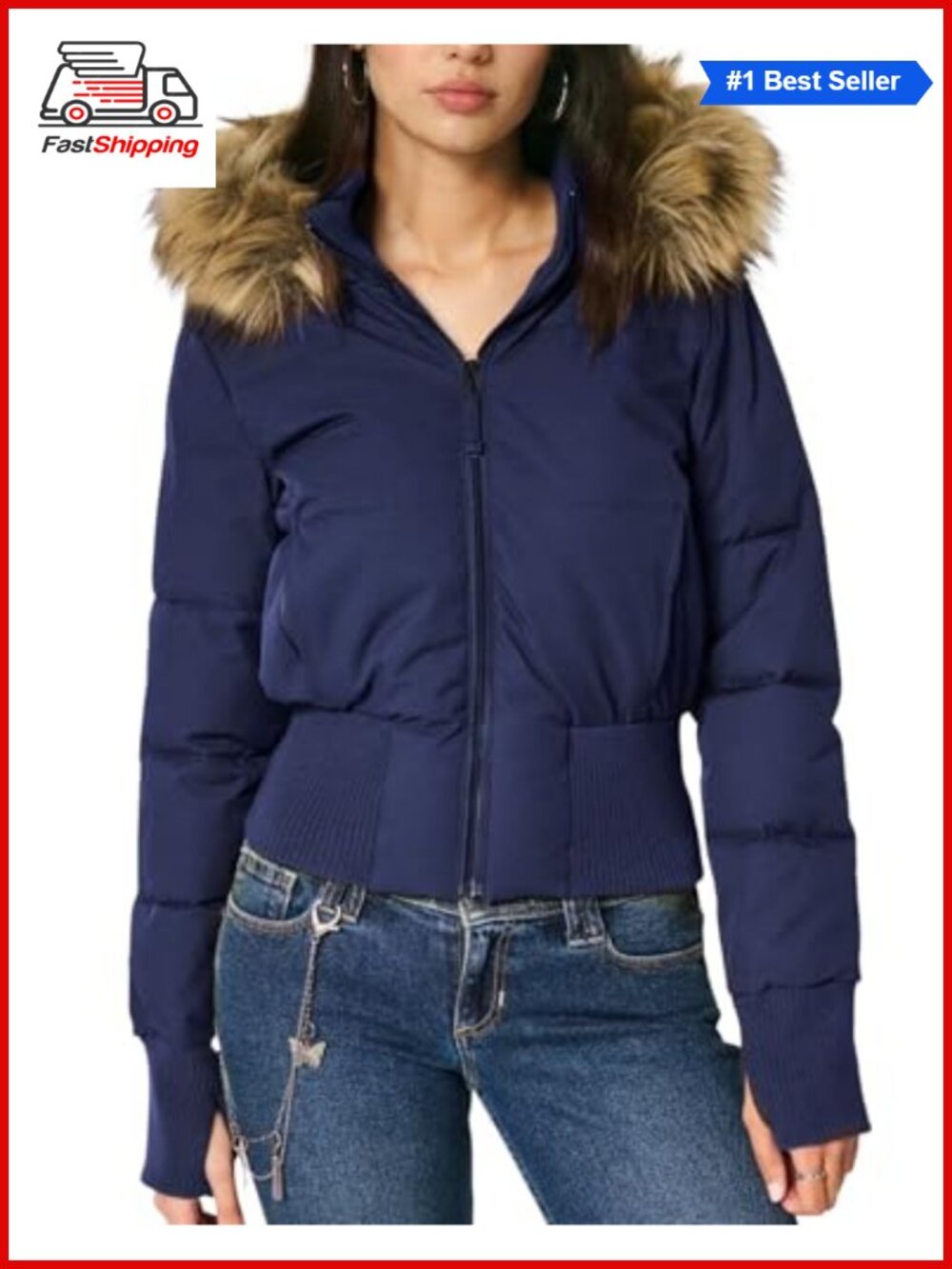 ✨ Gihuo Women's Cropped Puffer Jacket Hooded Winter Quilted Coat
